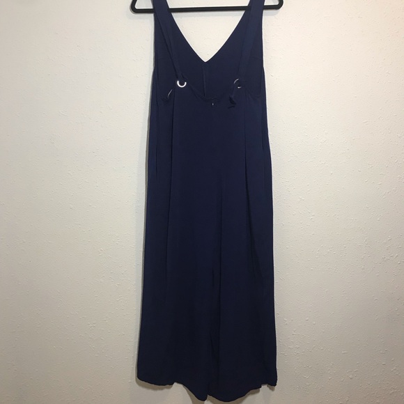 Forever 21 V-neck Culotte Navy Jumpsuit Sz SP - Picture 4 of 8